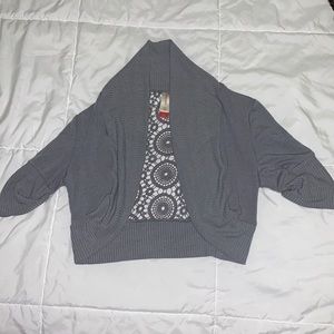 Gray Short Lace Cardigan - Like New